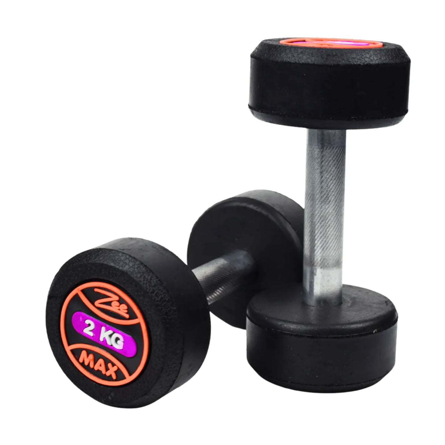 ZEE MAX Rubber Coated Dumbbells Pair with Cast Iron Core, Knurled Steel Handle & Thick Noise-Reducing Rubber Coating Available in 1KG–40KG for Home Gym Strength Training