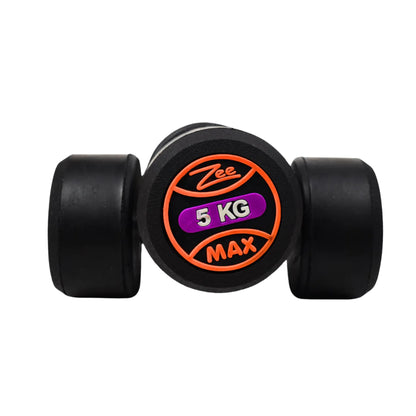 ZEE MAX Rubber Coated Dumbbells Pair with Cast Iron Core, Knurled Steel Handle & Thick Noise-Reducing Rubber Coating Available in 1KG–40KG for Home Gym Strength Training