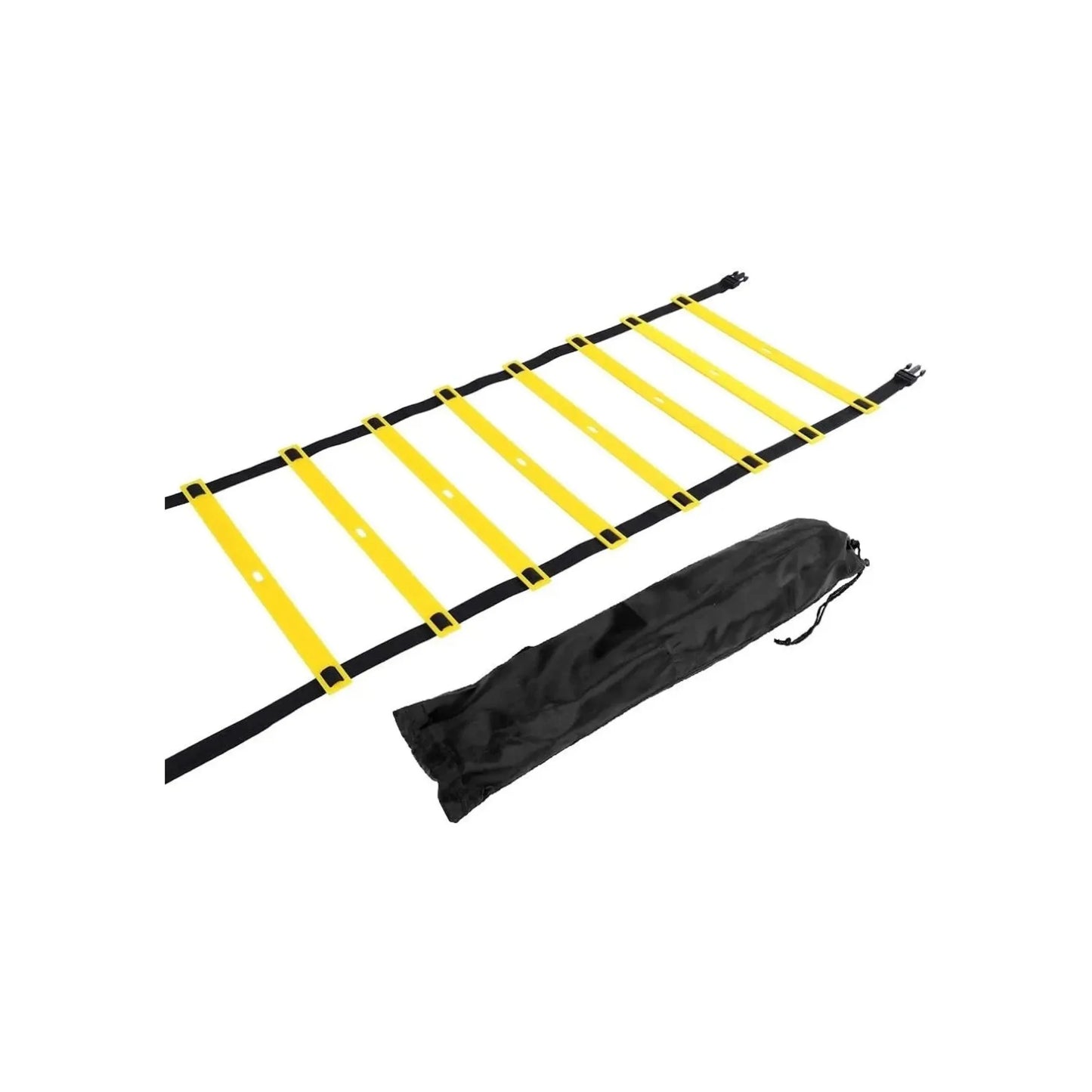 LiveUp Agility Ladder LS3671 Speed Training Ladder Available in 4 Meter & 8 Meter Sizes with Adjustable Steps, Portable Carry Pouch, Plastic & Polyester Footwork Equipment for Football, Cricket & Fitness Training