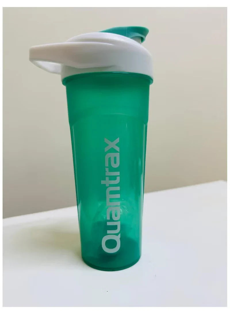 QUAMTRAX 600ml Protein Shaker Bottle with Mixing Filter | Leak-Proof Gym Protein Powder Shaker Cup with Screw Lid & Ergonomic Design for Smooth Protein & Supplement Mixing