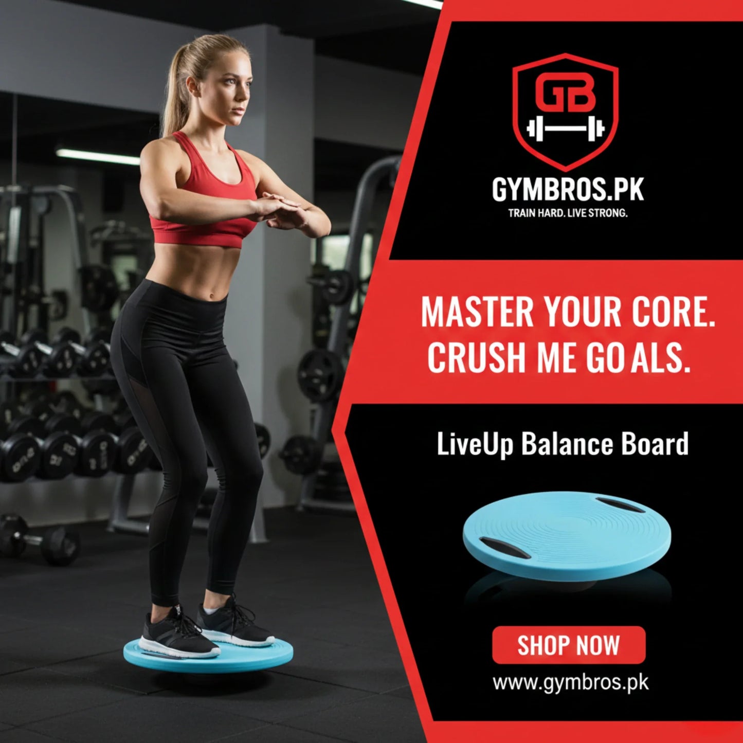 Liveup Sports Balance Board | Wobble Board for Core Stability, Rehab & Agility | LS3354