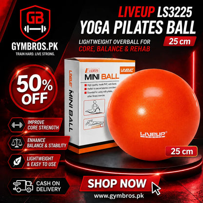LIVEUP LS3225 Yoga Pilates Ball | 20CM & 25CM PVC Pilates Overball for Yoga, Core Strength, Physiotherapy & Balance Training