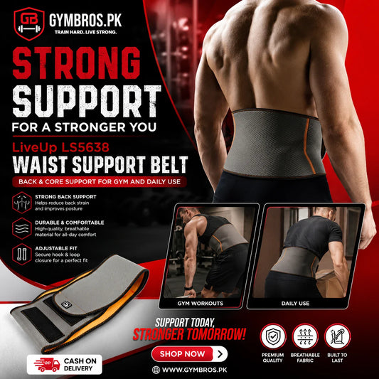 LiveUp LS5638 Waist Support Belt | Adjustable Back Support Brace for Spine Alignment, Core Stability & Injury Prevention – Gym & Daily Use