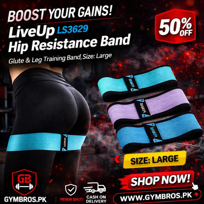 LiveUp LS3629 Hip Resistance Band Set | Glute & Leg Workout Bands (Light, Medium, Heavy) for Strength Training & Home Gym Fitness