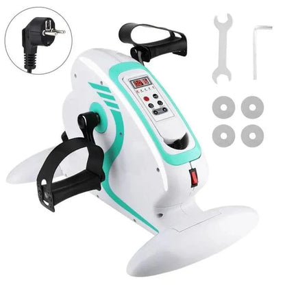 Motorized Electric Mini Exercise Bike Pedal Exerciser – Portable Under Desk Fitness Machine (White)