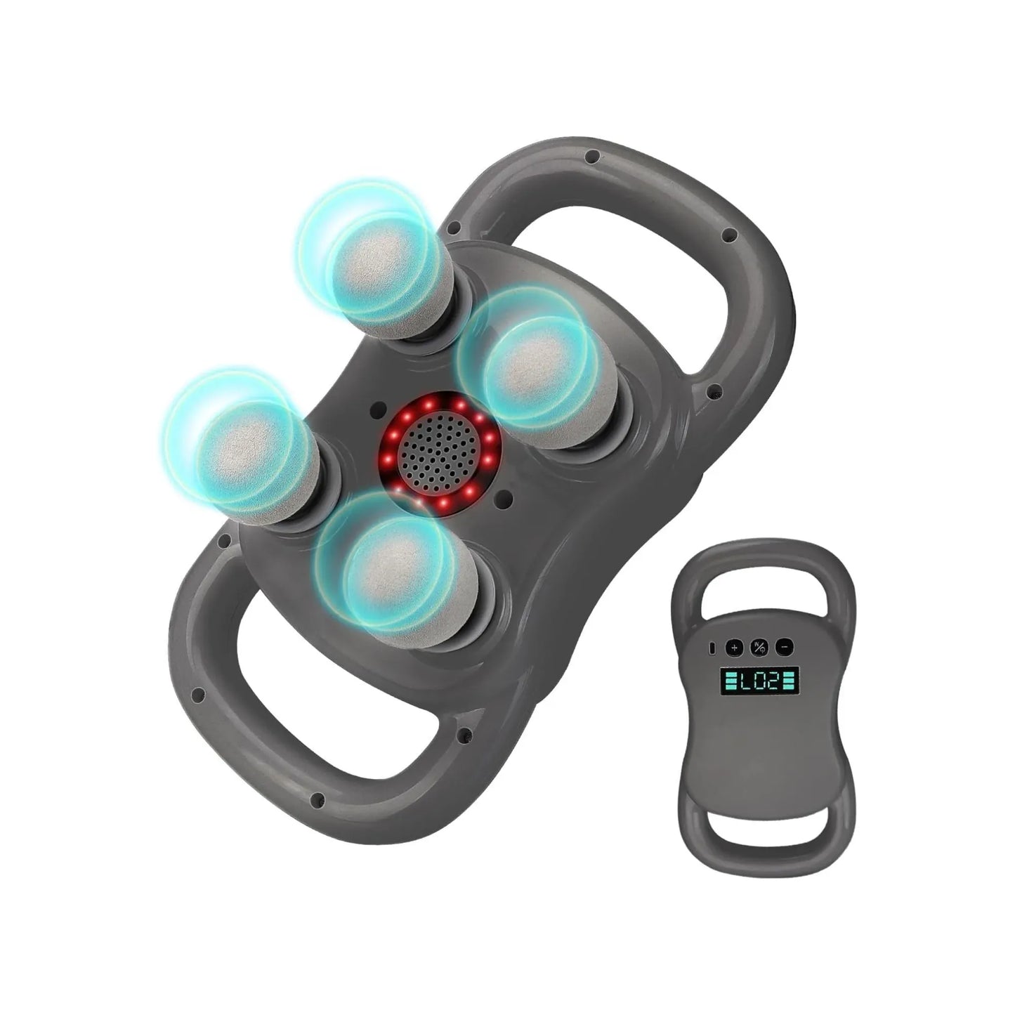 Deep Tissue Massage Gun 4-Heads Handheld Electric Percussion Massager Rechargeable Cordless Body Massager for Pain Relief in Back, Neck, Shoulder & Legs Muscle Relaxation & Recovery