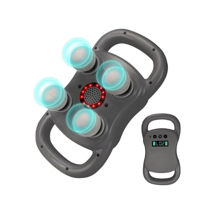 Deep Tissue Massage Gun 4-Heads Handheld Electric Percussion Massager Rechargeable Cordless Body Massager for Pain Relief in Back, Neck, Shoulder & Legs Muscle Relaxation & Recovery