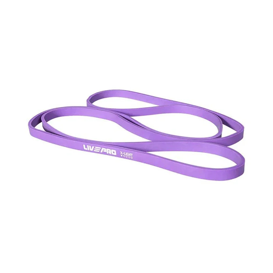 Livepro Super Band Latex Loop Band Ultra Light Purple 12mm, 15-35lbs | Pull Up Assist, Stretching & Mobility Resistance Band