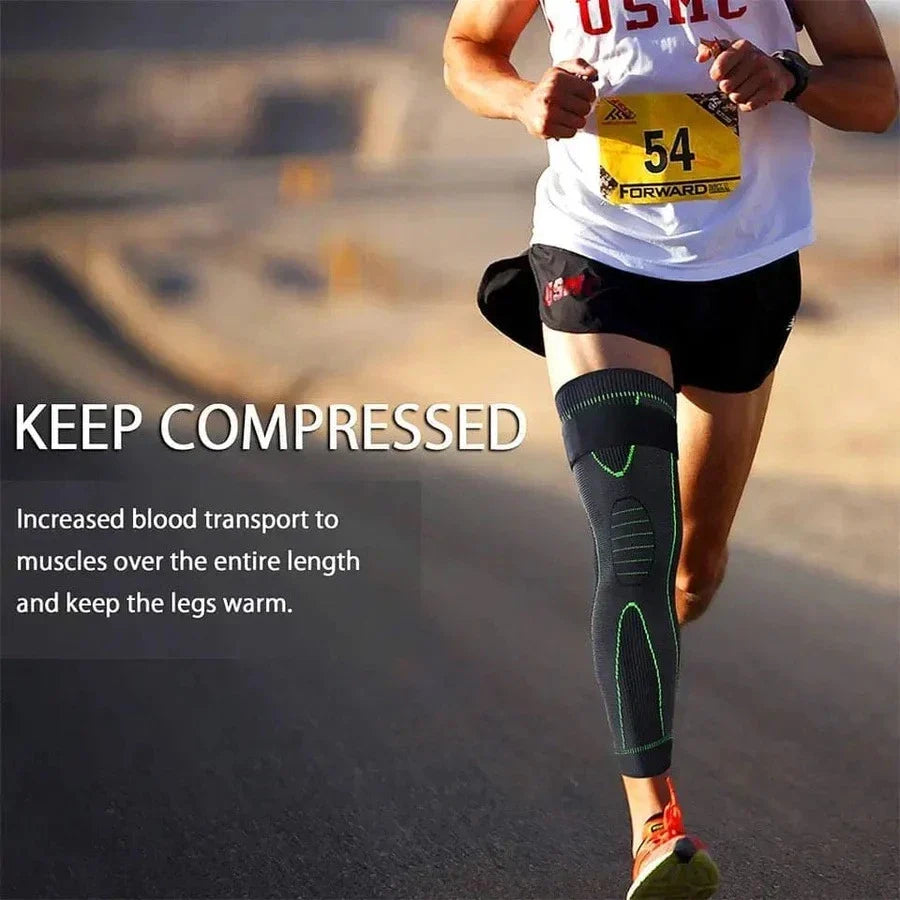 Compression Knee Sleeve with Straps | Adjustable Knee Support for Gym, Running & Sports