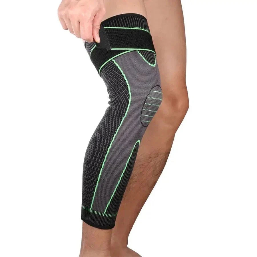 Compression Knee Sleeve with Straps | Adjustable Knee Support for Gym, Running & Sports