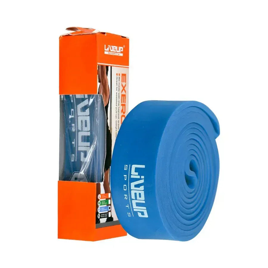 Liveup Resistance Loop Band Latex Heavy Blue 45mm 50–125lbs LS3650 | Pull Up Assist, Strength Training & Mobility Band