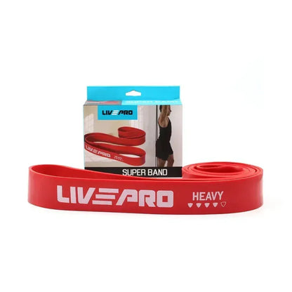 Livepro Super Resistance Band 50–125lbs Red (42mm) LP8410 | Heavy Duty Latex Loop Band for Pull-Up Assist, Strength Training & Mobility