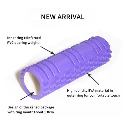 Yoga Foam Grid Roller (13 & 18 Inches) | High-Density EVA Muscle Massage Roller for Deep Tissue Recovery, Stretching, Yoga, Pilates & Fitness Therapy