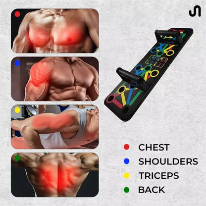 14 in 1 Foldable Push Up Board with Color-Coded Training System | Portable Push-Up Stand for Chest, Shoulders, Triceps & Back Workout | Home Gym Fitness Equipment for Men & Women