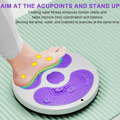 Magnetic Waist Twisting Disc with Pull Rope, 8 Built-in Magnets, Elastic Resistance Bands & Anti-Slip Foot Massage Surface for Waist Slimming, Body Shaping & Home Fitness Workout