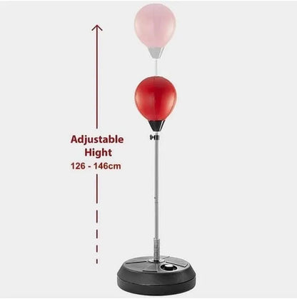Adults Free Standing Punching Set – Boxing Ball with Gloves & Air Pump, Adjustable Height 126–146cm, Freestanding Punch Bag for Home Workout, Stress Relief Training Equipment (Unisex)