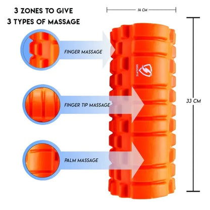 Yoga Foam Grid Roller (13 & 18 Inches) | High-Density EVA Muscle Massage Roller for Deep Tissue Recovery, Stretching, Yoga, Pilates & Fitness Therapy