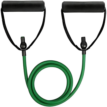 Liveup LS3201 Resistance Tube Band 48-Inch Natural Latex Exercise Band with Foam Handles | Light, Medium & Heavy Resistance for Strength Training, Home Workout & Fitness