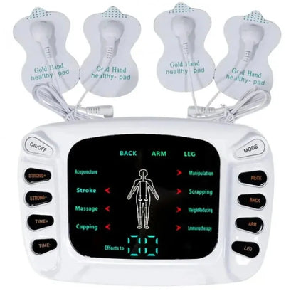 Blueidea BLD-321 Electronic Pulse Massager 8 Therapy Modes Digital Display Acupuncture Massage Device with 4 Electrode Pads, 15 Intensity Levels, Infrared Therapy for Pain Relief, Slimming & Muscle Recovery