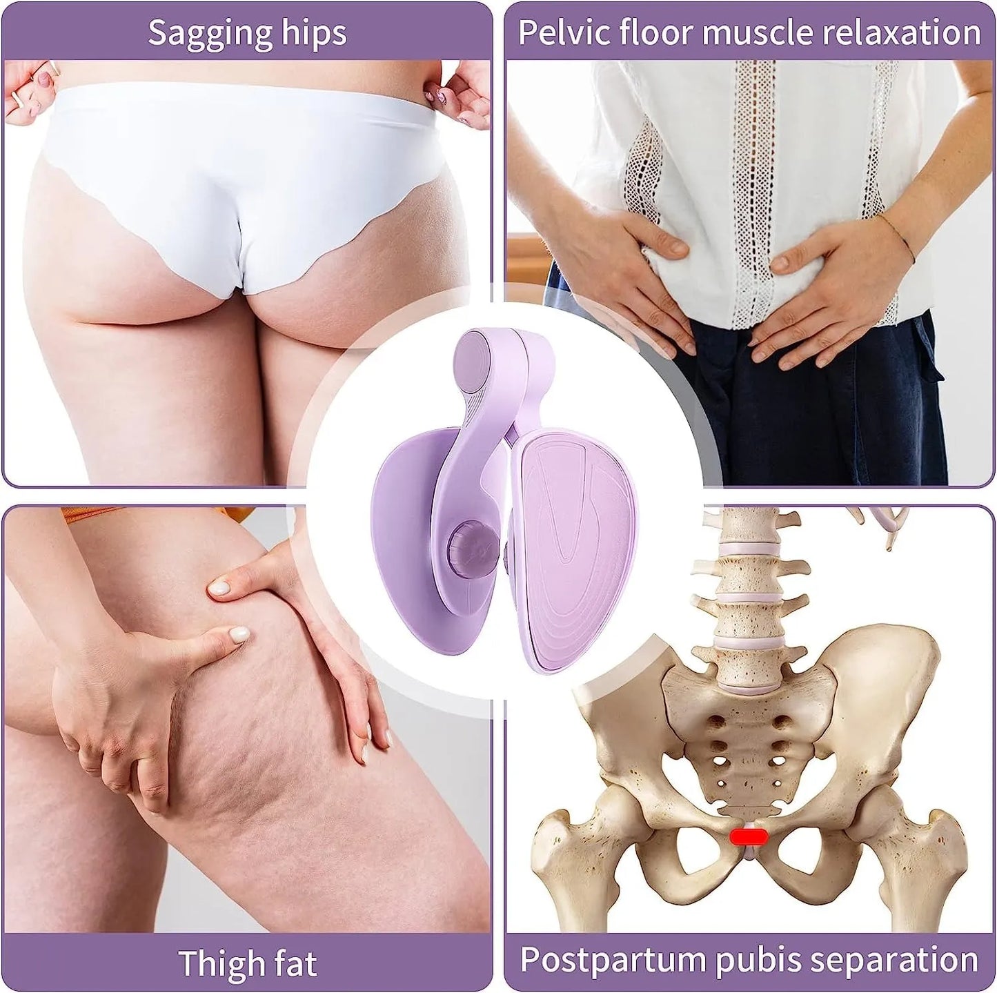 Thigh Master Exerciser Rotating Panel, High-Resistance Spring & Silicone Joint, Kegel Exercise Device for Inner Thigh Toning, Butt Lifting, Pelvic Floor & Leg Workout Training