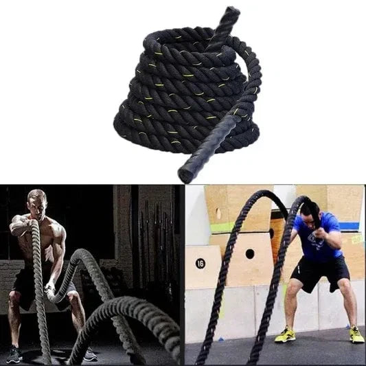 Heavy Duty Battle Rope 9 Meter & 12 Meter with 38MM & 50MM Thickness | 3-Strand PolyDacron CrossFit Strength Training Rope for Cardio & Full Body Workout