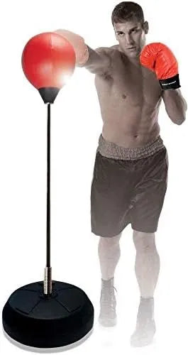 Adults Free Standing Punching Set – Boxing Ball with Gloves & Air Pump, Adjustable Height 126–146cm, Freestanding Punch Bag for Home Workout, Stress Relief Training Equipment (Unisex)
