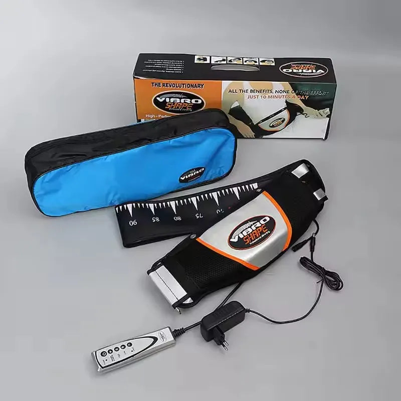 Vibro Shape Slimming Belt Heating Vibration Waist 50” Adjustable Fat Burning Belt with AC 220V Power, Multiple Vibration Modes, 5–30 Min Timer, PU Leather Body Shaping Belt for Belly Fat Reduction & Muscle Relaxation