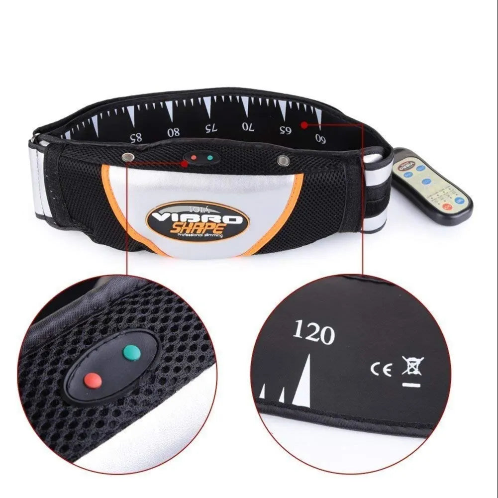 Vibro Shape Slimming Belt Heating Vibration Waist 50” Adjustable Fat Burning Belt with AC 220V Power, Multiple Vibration Modes, 5–30 Min Timer, PU Leather Body Shaping Belt for Belly Fat Reduction & Muscle Relaxation