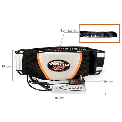 Vibro Shape Slimming Belt Heating Vibration Waist 50” Adjustable Fat Burning Belt with AC 220V Power, Multiple Vibration Modes, 5–30 Min Timer, PU Leather Body Shaping Belt for Belly Fat Reduction & Muscle Relaxation