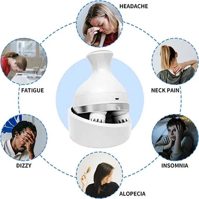 Hair Scalp Massager Rechargeable 3D Electric Head Massager Machine 5W 5V 800mAh Cordless Handheld Rotating Massage Device with Multiple Modes, 90–120 Min Runtime, 2–3 Hour Charging for Hair Growth & Relaxation