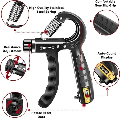 Adjustable Hand Gripper 3–60KG (pack of 2) – Forearm & Grip Strength Trainer with Counter ( Pack of 2 )