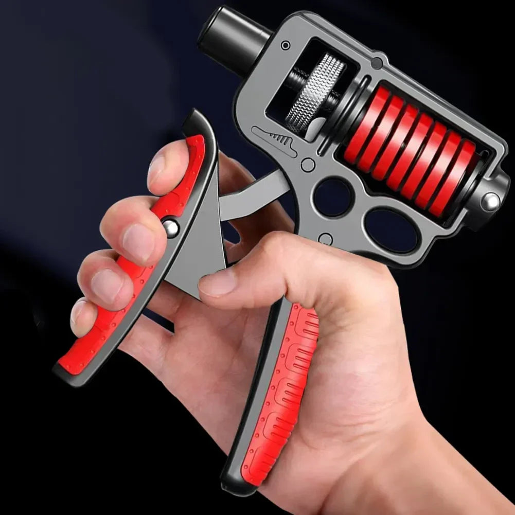 5–165KG Adjustable Hand Grip Strengthener with Steel Spring, R-Shape Wrist & Forearm Trainer, Heavy Duty Grip Exerciser for Arm, Hand & Strength Training (166×128×57mm)