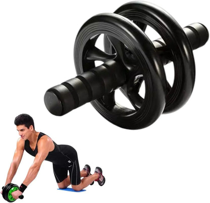 Abdominal Wheel Ab Roller Double Wheel Exercise Fitness Equipment ABS + Iron Frame + Foam Grip, 155mm Wheel, 34cm Length, 300KG Capacity Super Mute Core Trainer for Abs, Arms & Full Body Workout