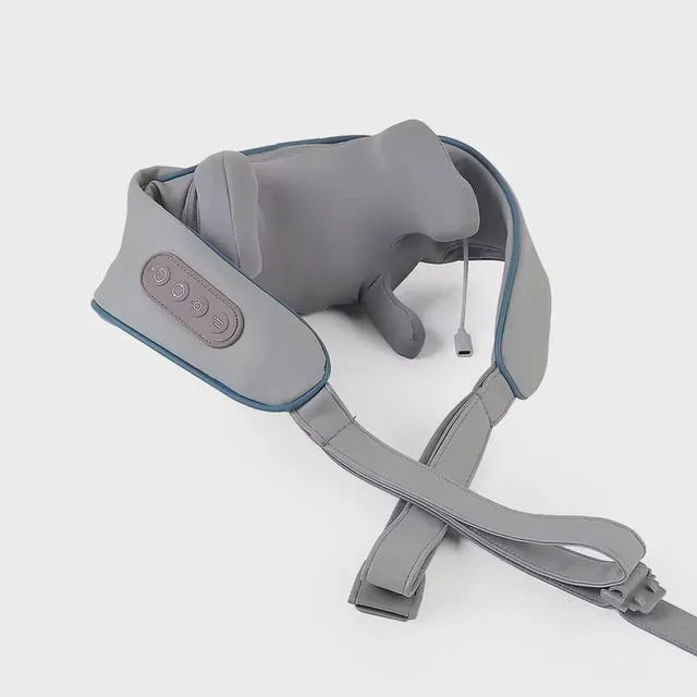 Rechargeable High Quality Neck Massager for Pain Relief with 6D Deep Tissue Kneading, Heat Function, 2 Massage Modes, 2 Intensity Levels, Wearable Electric Massager for Neck, Back, Shoulder, Waist & Legs