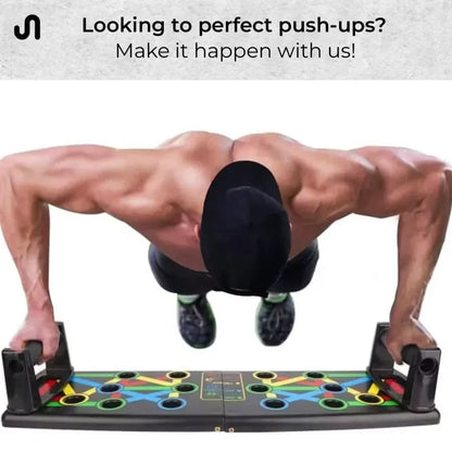 14 in 1 Foldable Push Up Board with Color-Coded Training System | Portable Push-Up Stand for Chest, Shoulders, Triceps & Back Workout | Home Gym Fitness Equipment for Men & Women