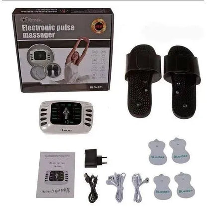 Blueidea BLD-321 Electronic Pulse Massager 8 Therapy Modes Digital Display Acupuncture Massage Device with 4 Electrode Pads, 15 Intensity Levels, Infrared Therapy for Pain Relief, Slimming & Muscle Recovery