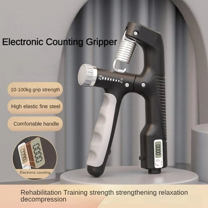Adjustable Hand Grip Strengthener with Counter, 10–100KG Resistance, Non-Slip  Grip Trainer for Hand, Wrist & Forearm Strength Exercise