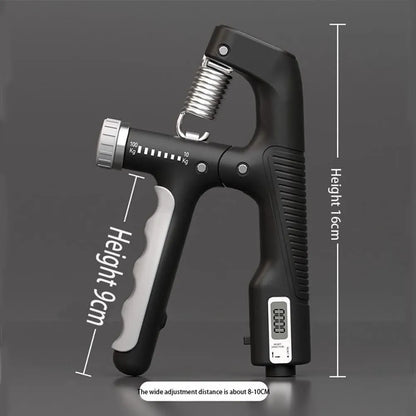 Adjustable Hand Grip Strengthener with Counter, 10–100KG Resistance, Non-Slip  Grip Trainer for Hand, Wrist & Forearm Strength Exercise