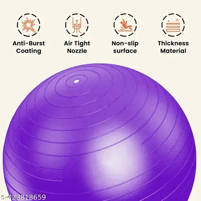 Anti-Burst Exercise Gym Ball with Air Pump, Non-Slip Yoga Stability Ball in 25CM, 65CM, 75CM, 85CM & 100CM Sizes for Core Strength, Balance, Home Workout & Physical Therapy