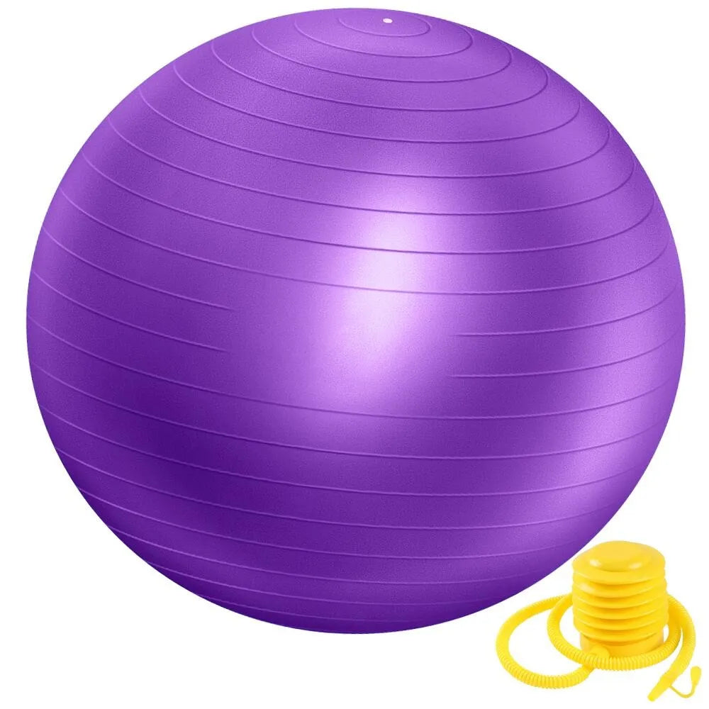 Anti-Burst Exercise Gym Ball with Air Pump, Non-Slip Yoga Stability Ball in 25CM, 65CM, 75CM, 85CM & 100CM Sizes for Core Strength, Balance, Home Workout & Physical Therapy