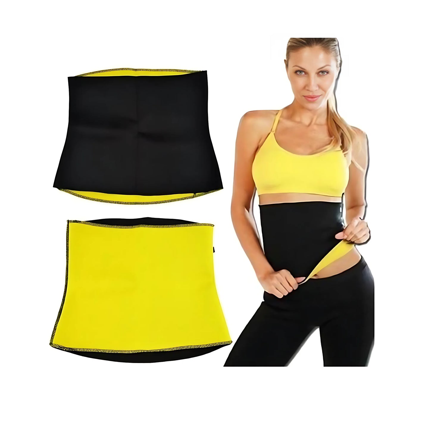 Hot Shaper Neoprene Waist Trimmer Belt for Men & Women (Small, Medium, Large, XL, 2XL, 3XL) – Adjustable Sweat Slimming Tummy Belt with Lower Back Support & Body Shaper Compression Wrap