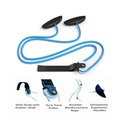 Nylon Rope Shoulder Pulley Over Door Rehabilitation Exercise System with Plastic Pulleys, Ergonomic Handles & 5mm Nylon Tension Rope for Shoulder Recovery, Mobility & Physical Therapy Training