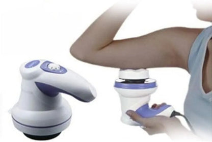 Electric Spin Tone Body Massager Machine AC 220V 60Hz 25W with 5 Removable Heads, Adjustable Speed, Dial Control, 7.5cm Roller Head, Portable 1.0kg Slimming & Relax Full Body Massage Device