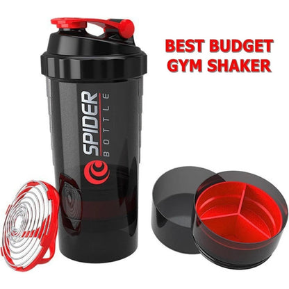 Spider Protein Shaker Bottle 500ml Imported Tritan Plastic Gym Shaker Water Bottle Multi-Purpose Leakproof Eco-Friendly Fitness Sports Drinkware for Gym & Outdoor Use