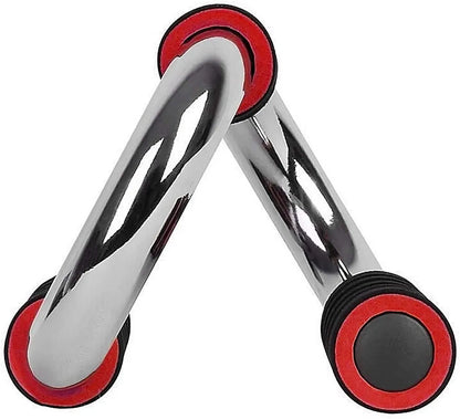 S-Shaped Push Up Bars Set with Foam Grip Handles, Non-Slip Base & Galvanized Stainless Steel Frame, 18×12×12cm Portable Pushup Stands for Chest, Arms & Home Workout
