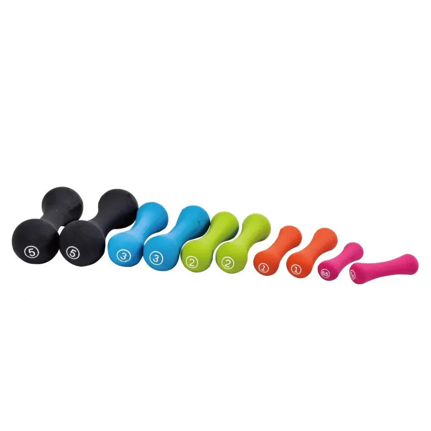 Liveup Bone Shape Neoprene Dumbbells Pair 0.5KG to 5KG Each | Steel Core Anti-Slip Hand Weights for Home Gym, Aerobics & Strength Training