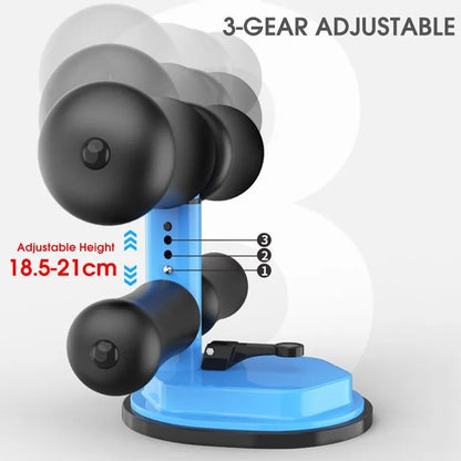 Adjustable Sit-Up Bar with 3 Gear Adjustment, Strong Self-Suction Base, Cold Rolled Steel Frame & Foam Handles, Portable Abdominal Exercise Equipment for Sit-Ups & Home Fitness Training (26×31.8×18–20cm)