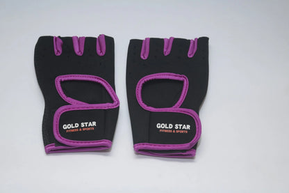 Gold Star Gym Half Cut Gloves Medium Size Imported Synthetic Non-Slip Grip Workout Training Gloves for Weight Lifting, Gym Exercise & Fitness Protection