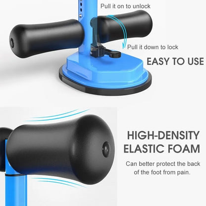 Adjustable Sit-Up Bar with 3 Gear Adjustment, Strong Self-Suction Base, Cold Rolled Steel Frame & Foam Handles, Portable Abdominal Exercise Equipment for Sit-Ups & Home Fitness Training (26×31.8×18–20cm)