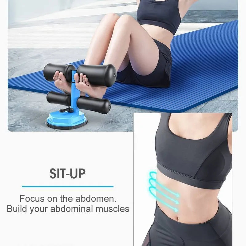 Adjustable Sit-Up Bar with 3 Gear Adjustment, Strong Self-Suction Base, Cold Rolled Steel Frame & Foam Handles, Portable Abdominal Exercise Equipment for Sit-Ups & Home Fitness Training (26×31.8×18–20cm)